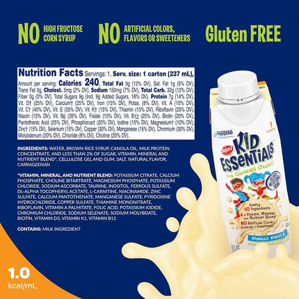 BOOST Kid Essentials 1.0, Vanilla Vortex 24 x 8 fl oz Carton