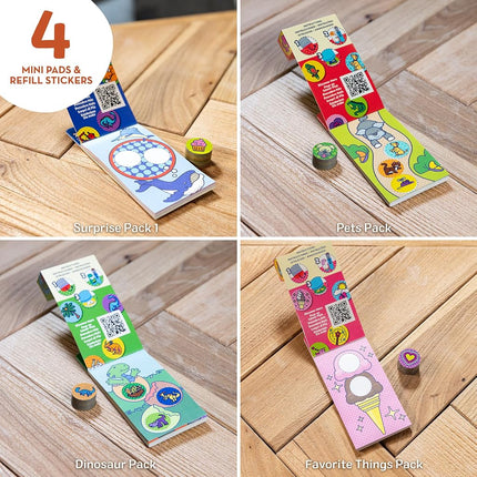 Melissa & Doug Sticker WOW! Mini Activity Pad & Refill Stickers 4-Pk: Dino, Pets, Favorite Things, Surprise Pack � 200 Stickers Each (800 Total) for Any Sticker Stamper (Not Included)