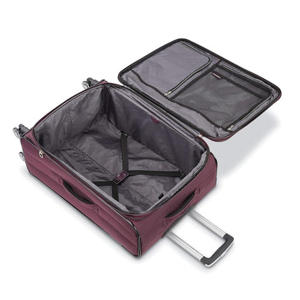 Samsonite Ascella X Softside Expandable Luggage with Spinners, Plum, Checked-Large 29-Inch, Ascella X Softside Expandable Luggage with Spinners