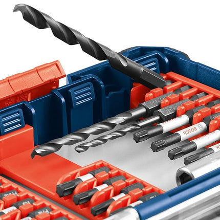 BOSCH DDMS20 20-Piece Assorted Impact Tough Drill Drive Custom Case System Set for Drilling and Driving Applications