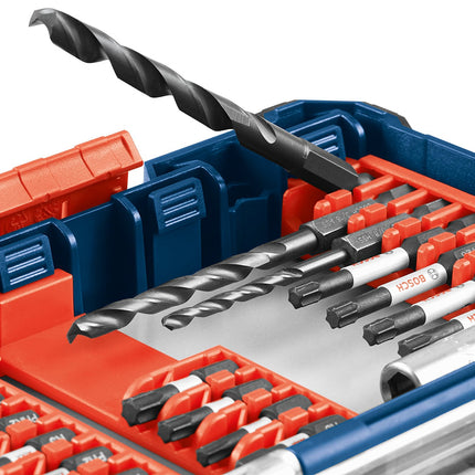 BOSCH DDMS20 20-Piece Assorted Impact Tough Drill Drive Custom Case System Set for Drilling and Driving Applications