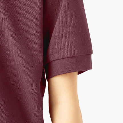 Dickies Boys' Short Sleeve Pique Polo, Burgundy, XX-Small 4