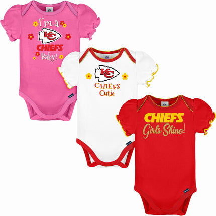 NFL Gerber Baby Girl's Standard 3 Pack Short Sleev