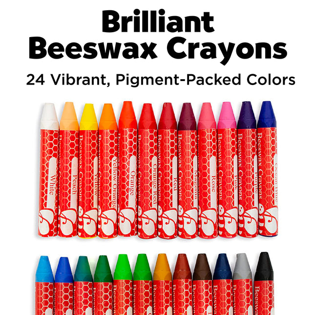 Lápices de cera Faber-Castell en estuche resistente, 24 colores vibrantes