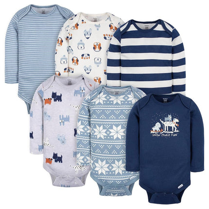 Gerber Baby Boys' 6-Pack Long-Sleeve Onesies Bodysuit, Galaxy Adventure, 0-3 Months