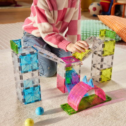 Magna-Tiles Rail Racers Max 80-Piece Magnetic Construction Set, The Original Magnetic Building Brand