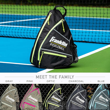 Franklin Sports Elite Performance Pickleball Sling Bag, Black/Optic Yellow