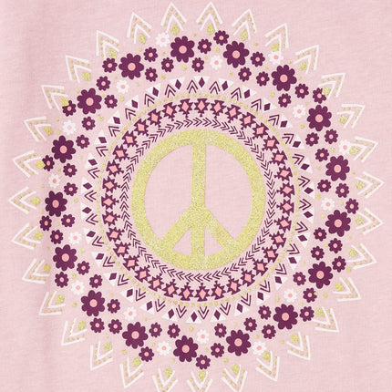 The Children's Place Girls' Butterfly Short Sleeve Graphic T-Shirts, Multipack, Peace Sign/Butterfly, Medium