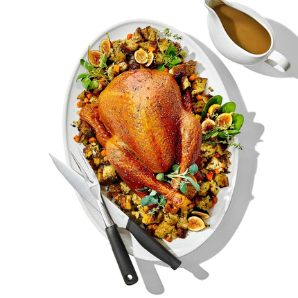 OXO Carving Set |Soft-Grip Duo Designed for Effortless Carving and Serving |2-Piece Fork & Knife Set | Spear, Secure, Cut & Serve Roasted Meat