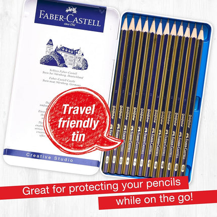 Faber-Castell Graphite Pencils Drawing Set: 12 Art Pencils for Sketching (4H-6B), Shading Pencils for Drawing and Sketching