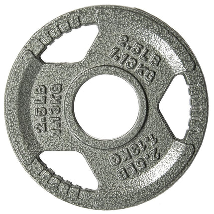 Sporzon! Cast Iron Olympic 2-Inch Grip Plate Weight Plate for Strength Training, Weightlifting and Crossfit, Single, Gray