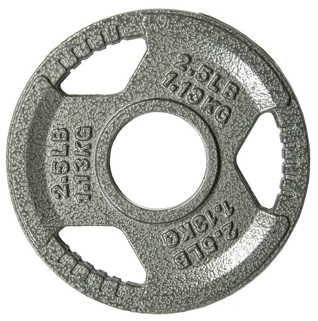 Sporzon! Cast Iron Olympic 2-Inch Grip Plate Weight Plate for Strength Training, Weightlifting and Crossfit, Single, Gray