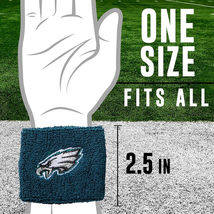 Franklin Sports unisex Wristbands NFL Philadelphia Eagles Embroidered Wristbands, Team Specific, OSFM US