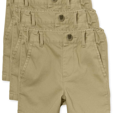 Shorts chino extensibles The Children's Place pour bébés garçons et tout-petits, pack de 3 couleur lin, 12-18 mois