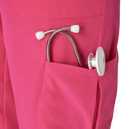 Hanes Women's Cargo, Healthcare Scrub Joggers, Moisture Wicking Medical Pants, Fuchsia Pink, S