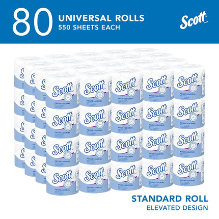Scott® Professional Standard Roll Bathroom Tissue (04460), 2-Ply, White, (80 Rolls or Pack of 80)
