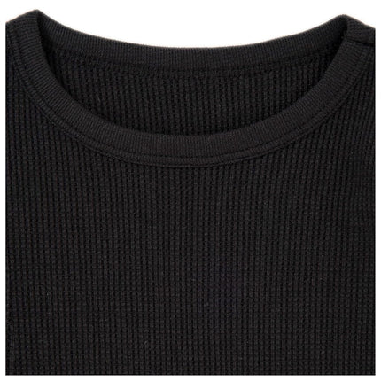 Haut thermique gaufré de première qualité Fruit of the Loom pour garçons, lot de 2, noir/naturel, 6-7 ans