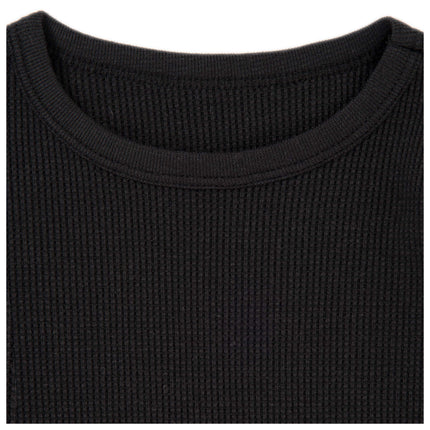 Haut d'équipage gaufré thermique Fruit of the Loom Premium 2 paquets pour garçons, noir/naturel, 8