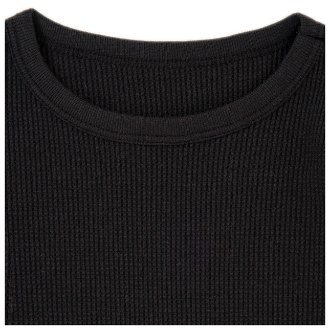 Fruit of the Loom Camiseta térmica de gofre de primera calidad para niños, paquete de 2, negro/natural, 8