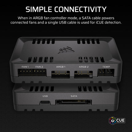 CORSAIR COMMANDER DUO iCUE LINK RGB Lighting and PWM ARGB Fan Controller – Control 12 Daisy-Chained PWM Fans, Two Flexible Temperature Sensors Included – Black