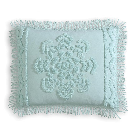 Beatrice Home Fashions Standard Sham, Blue, Lotus 