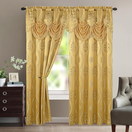 Elegant Comfort Aurora Jacquard Look Curtain Panel