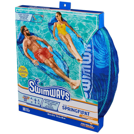 Swimways Elite Spring Float Hammock Pool Lounger, Inflatable Pool Floats Adult with Fast Inflation, Pool Hammock for Adults up to 250 lbs