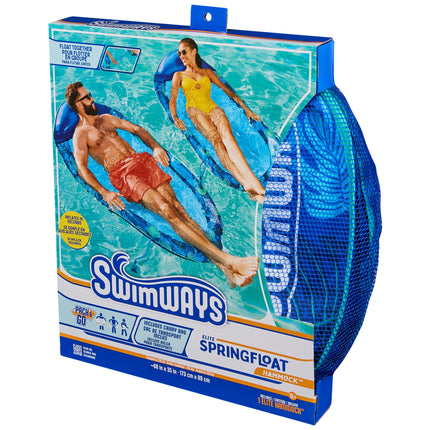 Swimways Elite Spring Float Hammock Pool Lounger, Inflatable Pool Floats Adult with Fast Inflation, Pool Hammock for Adults up to 250 lbs