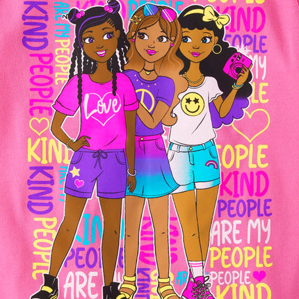 The Children's Place Girls' Kindness, Love, Equality Short Sleeve Graphic T-Shirts,multipacks, Girl/Peace/Kind People, X-Large