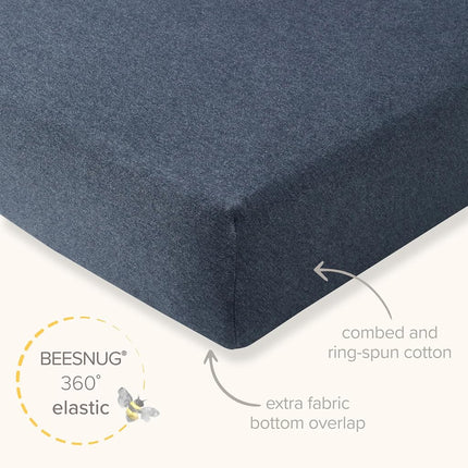 Burts Bees Baby Solid Fitted Crib Sheet Organic Cotton BEESNUG - Fits Unisex Standard Bed and Toddler Mattress, Infant Essentials, 28 x 52 x 5.5 Inch