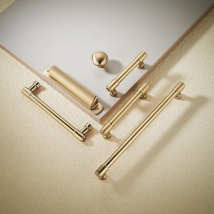 khtumeware 10 Pack 2-1/2"(64mm) Champagne Bronze Drawaer Pulls Cabinet Cup Pulls Kitchen Hardware Satin Brass Cabinet Handles Drawer Handles Knobs.
