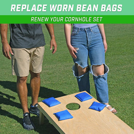 GoSports Cornhole Bean Bags Set of 4 - Regulation All Weather - Classic Royal Blue