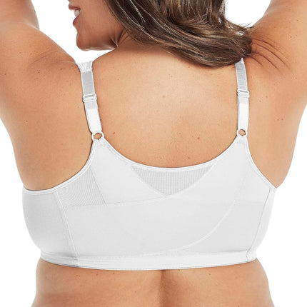 Playtex Women's 18 Hour Front Close Wirefree Back Support Posture Full Coverage Bra Use525, White, 44C
