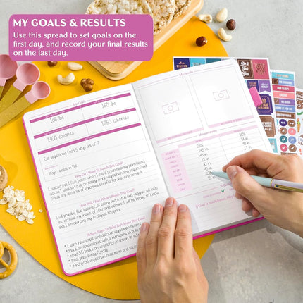 Legend Wellness Planner & Food Journal – Daily Diet & Health Journal with Weight Loss, Measurement & Exercise Trackers – Lifestyle & Nutrition Diary – Lasts 6 Months, A5 size – Hot Pink