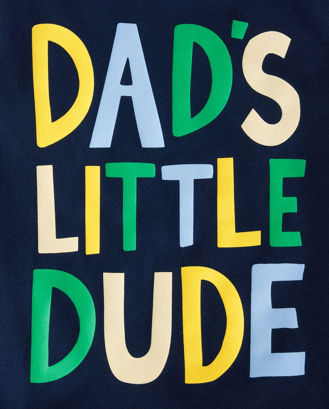 The Children's Place Baby and Toddler Boys' Assorted Everyday Short Sleeve Graphic T-Shirts, Multipack, Toddler Def/Excavator/Dads Little, 4T