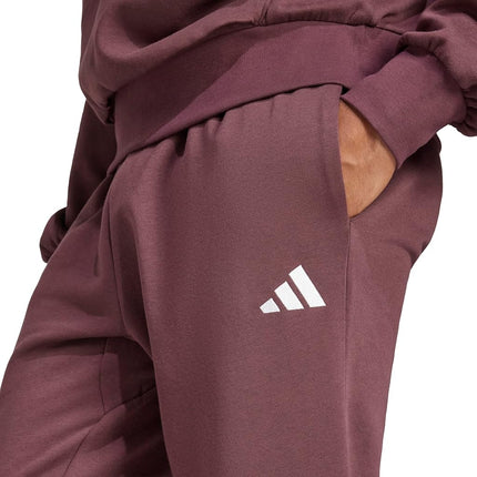 adidas Men's Essentials Feel Cozy Fleece Pants, Aurora Ruby/White, XXL