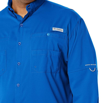 Columbia Men’s PFG Tamiami™ II Long Sleeve Shirt — Big, Vivid Blue, 6X