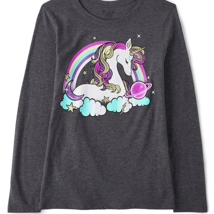The Children's Place Girls' Unicorn Long Sleeve Gr