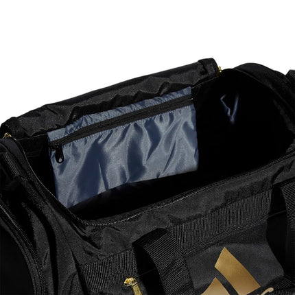 adidas Defender 4.0 Duffel Bag, durable athletic sports gym travel bag for men and women, Black/Gold Metallic, Small (38 L), Defender 4.0 Duffel Bag, Durable Athletic Sports Gym Travel Bag for Men and