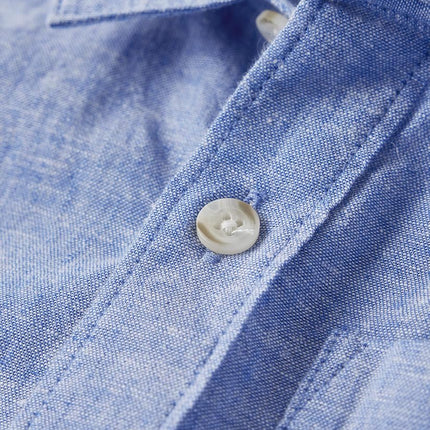 Gymboree, y camisas de manga larga con botones para niños pequeños, Boy That's Blue, 18-24 meses