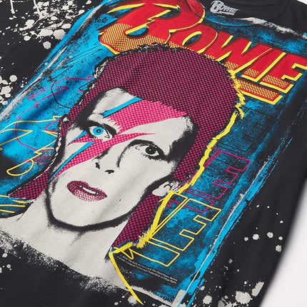 Liquid Blue Unisex's David Bowie Ziggy Havoc T-Shirt, Black, S