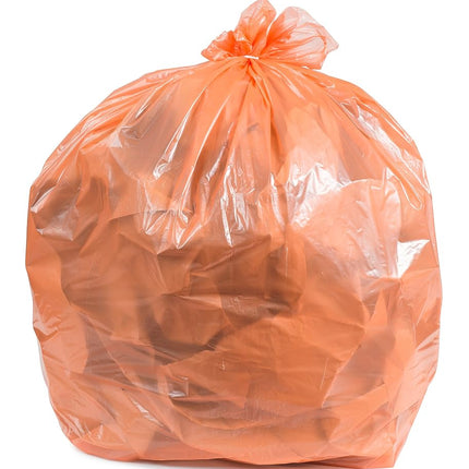 Plasticplace Orange Trash Bags, 40-45 Gallon 100 / Case 1.5 Mil