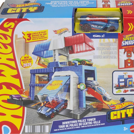 Hot Wheels City Downtown Police Tower Playset & Die-Cast Police Car