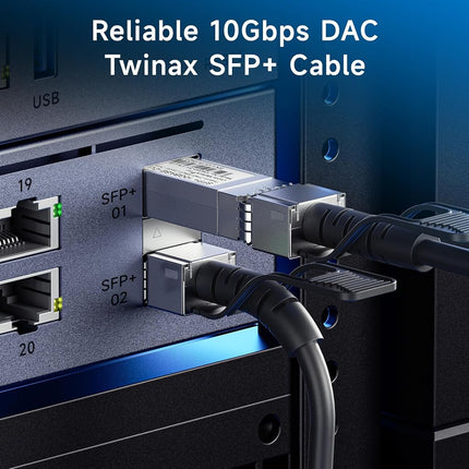 Cable Matters 10Gbps DAC Twinax SFP Cable - 2m / 6.6ft, 10GBASE-CU Passive Direct Attach Copper Twinax SFP+ Cable, Compatible with Cisco, Ubiquiti, Huawei, Netgear, & Supermicro Devices