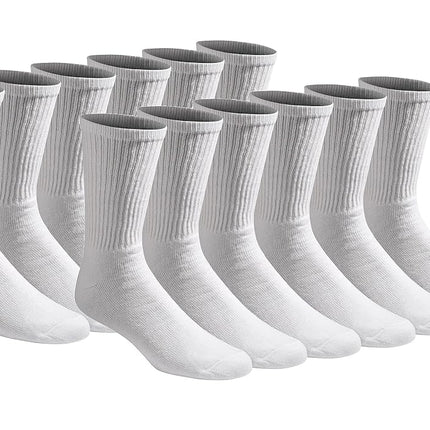 Dickies Men's Multi-pack Cushion Crew Socks, White