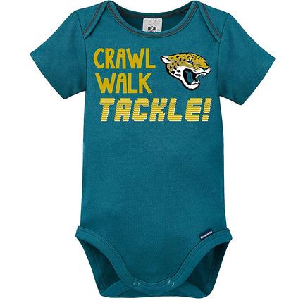 Gerber Unisex Baby Standard NFL 3 Pack Short Sleeve Onesie Bodysuit, Team Color, 0-3 Months
