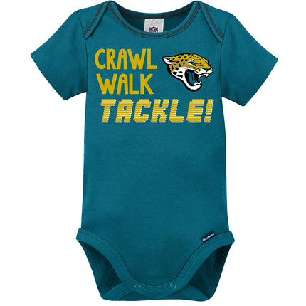 Gerber Unisex Baby Standard NFL 3 Pack Short Sleeve Onesie Bodysuit, Team Color, 0-3 Months