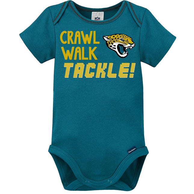 Gerber Unisex Baby Standard NFL 3 Pack Short Sleeve Onesie Bodysuit, Team Color, 0-3 Months