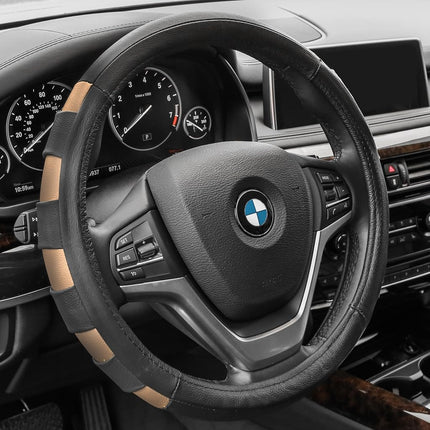 FH Group FH2005BEIGE Steering Wheel Cover (Genuine Leather Sport Beige)