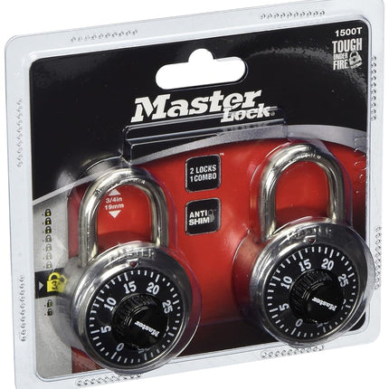 Master Lock 1500T Combination-Alike, 4-Pack, Each Pack Contains 2 Locks, 8-Count